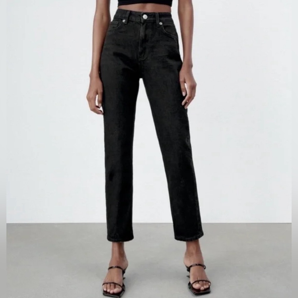 Zara Straight Jeans - High Rise, Ankle Length